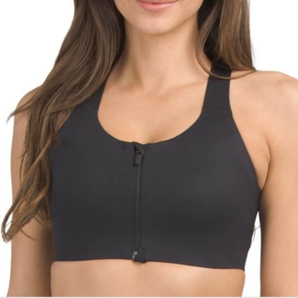NWT MOVE THEOLOGY High Impact Black Sports Bra With Zipper Front Size S - Picture 1 of 7